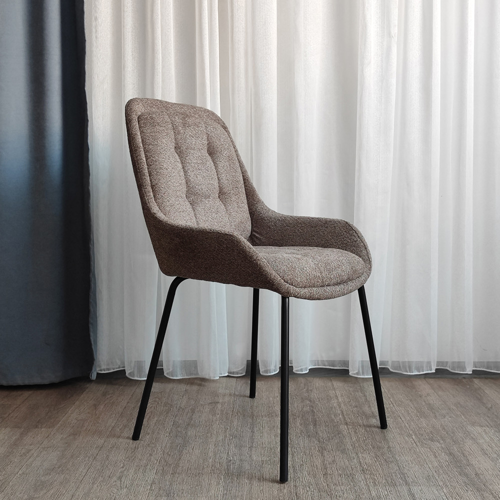 Стул металлический Baizheng BZ-6118K 57×64×86 см, коричневый, износостойкий текстиль, до 150 кг