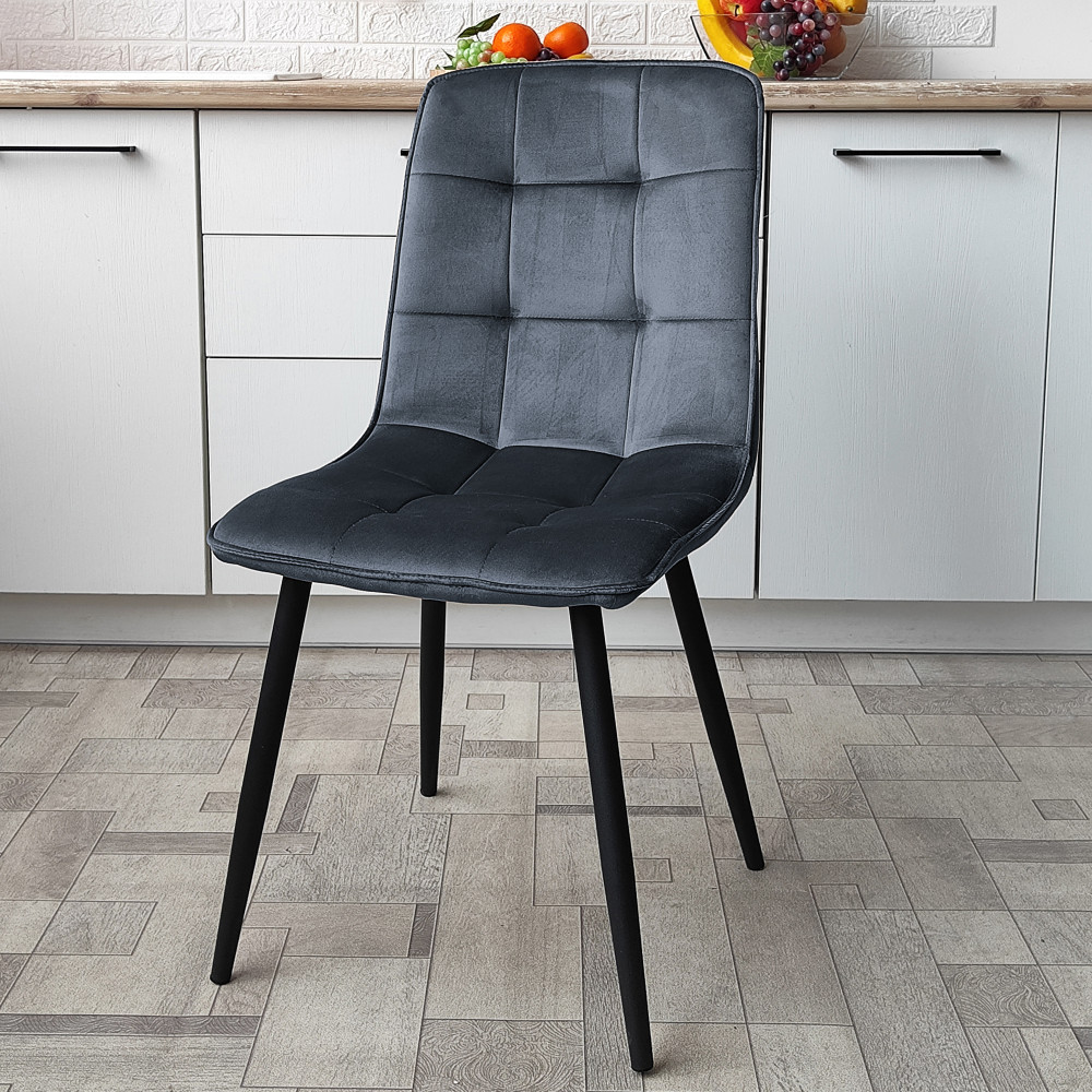 Стул металлический Baizheng 88×40×50 см, текстиль, темно-серый, до 150 кг, 2 вариант
