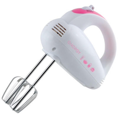 Миксер пластик 200 Вт 5 скоростей 4 насадки бело розовый EN-243 Energy