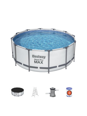 Бассейн каркасный 366*122 см 10250 л фильтр-насос лестница тент BestWay Бассейн каркасный 366*122 см 10250 л фильтр-насос лестница тент BestWay