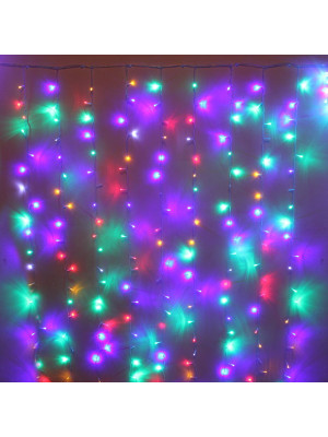 Гирлянда светодиодная 2*1,5 м 320 led 220 В занавес мультицвет Мерцание Серпантин