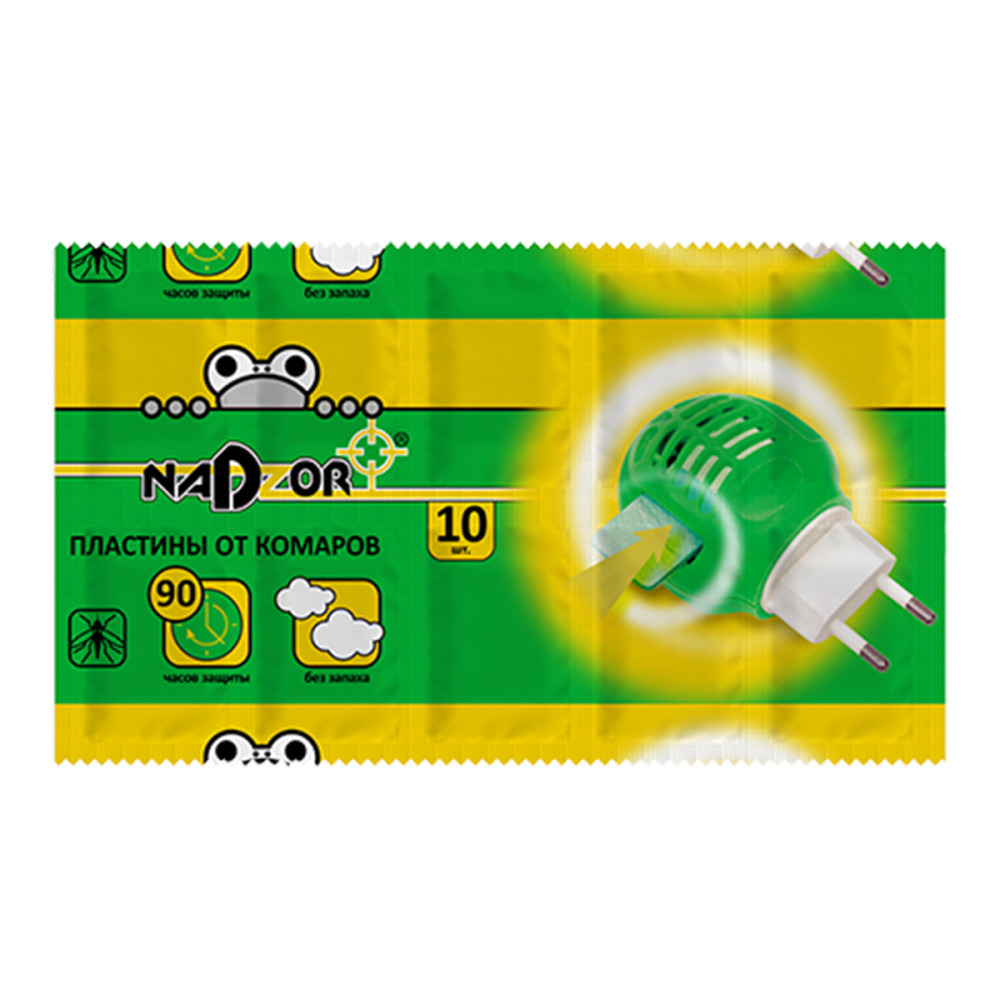 Пластины от комаров без запаха 10шт Nadzor ITM003P  /250/