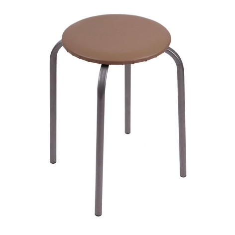 Табурет металлический 320*320*460 мм с мягким сиденьем бежевый Nika