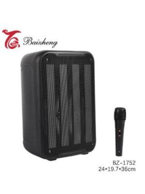 Акустическая система 30 Вт 24*19,7*,6 см микрофон пульт USB FM Bluetooth черный Baizheng