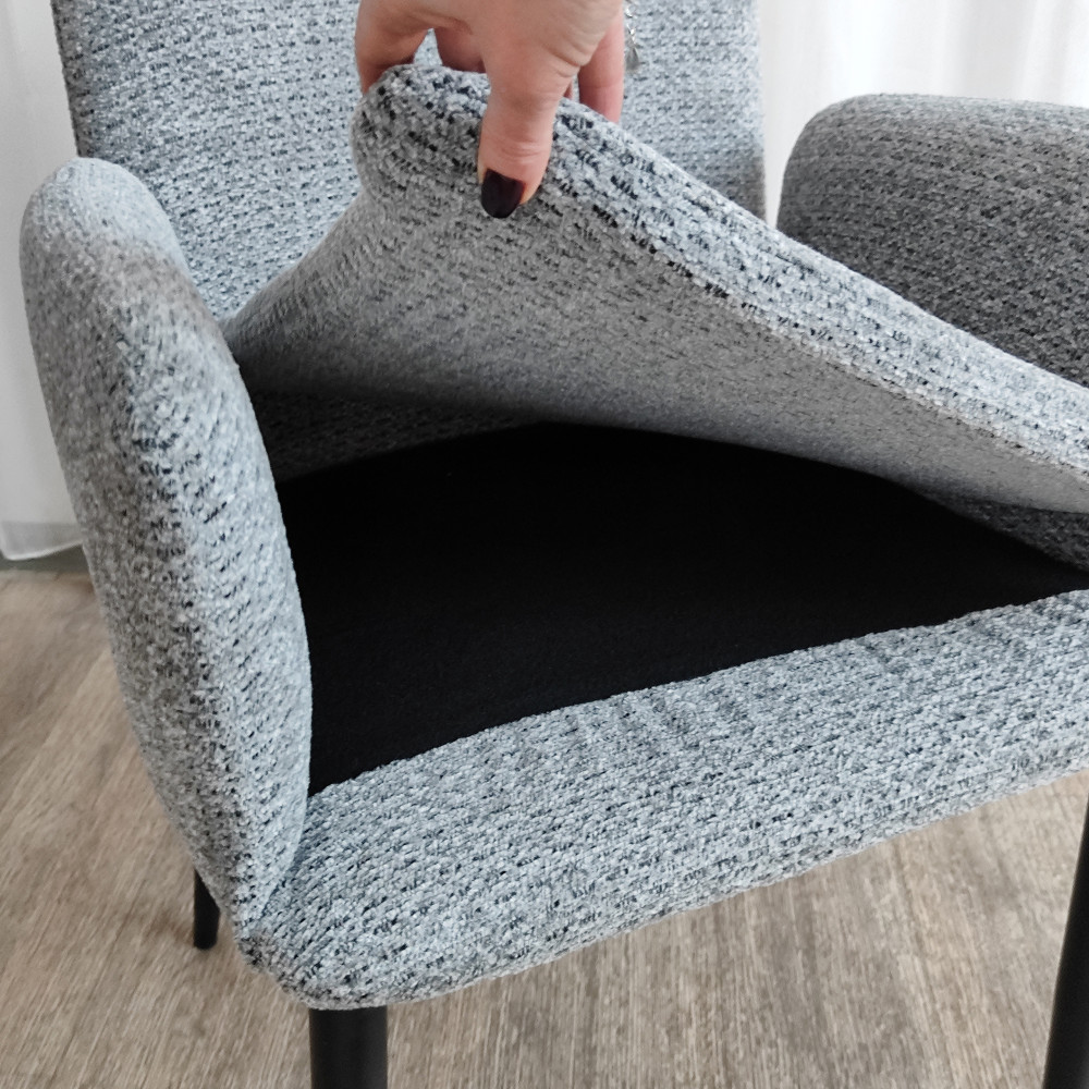 Стул металлический Baizheng BZ-6224SH 57×60×83 см, светло-серый, ткань, до 150 кг