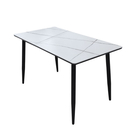 Стол керамогранит кухонный 130*70 см ножки металл черный DT-211 2 кор Baizheng