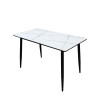 Мини картинка Стол керамогранит кухонный 130*70 см ножки металл черный DT-211 2 кор Baizheng