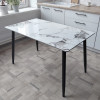 Мини изображение Стол кухонный керамогранит 120*70 см каркас металл черные ноги 7B 2 части Baizheng