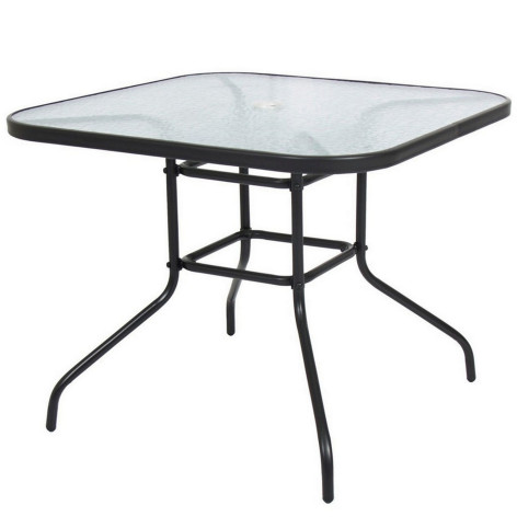 Стол стеклянный 80*71 см квадратный черный Baizheng
