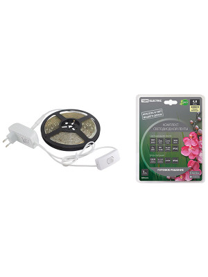 Комплект светодиодной ленты SMD2835-60 LED/м-12 В-4,8 Вт/м-IP20-3000 К (5 м), 24 Вт TDM