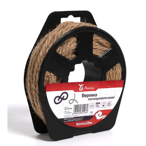 Веревка джутовая 20 м 6 мм Baizheng (1/96) ДУБЛЬ