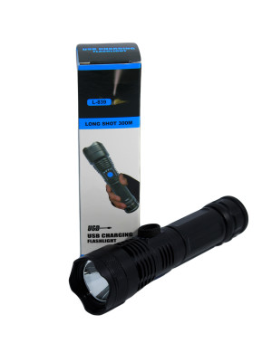 Фонарь ручной 1 led аккумулятор 4 режима USB Baizheng
