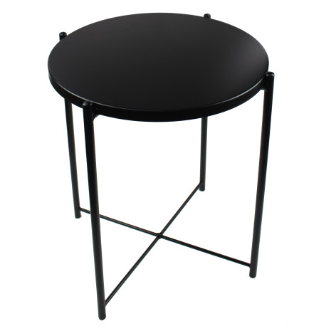 Стол-поднос металлический 1 ярус 42*52 см круглый на ножках черный Baizheng