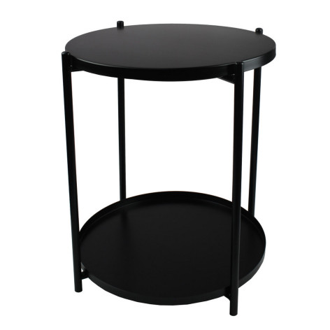 Стол-поднос металлический 2-х ярусный 42*52 см круглый на ножках микс Baizheng