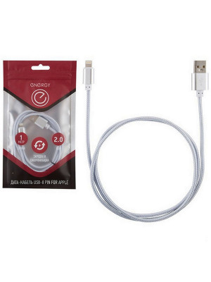 Кабель 1 м 4,75 V USB - 8pin белый Energy Кабель 1 м 4,75 V USB - 8pin белый Energy