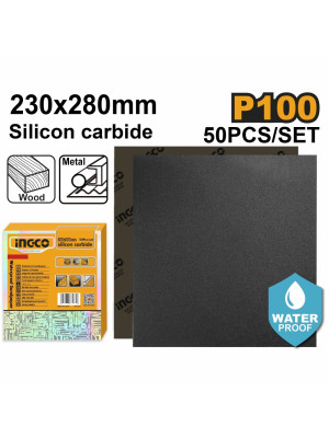 Бумага водостойкая шлиф 230-280 мм P100 50 шт INGCO AKHS010016 INDUSTRIAL