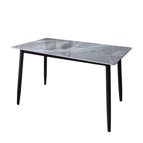 Стол кухонный керамогранит 120*70 см каркас металл черные ноги 7D Baizheng