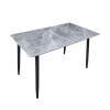Мини картинка Стол кухонный керамогранит 120*70 см каркас металл черные ноги 7D Baizheng