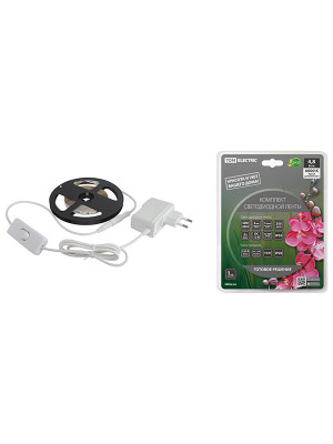 Комплект светодиодной ленты SMD2835-60 LED/м-12 В-4,8 Вт/м-IP65-6000 К (3 м), 18 Вт TDM