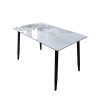 Мини изображение Стол кухонный керамогранит 120*70 см каркас металл черные ноги 7A 2 части Baizheng