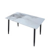 Мини картинка Стол кухонный керамогранит 120*70 см каркас металл черные ноги 7A 2 части Baizheng