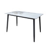 Мини фотография Стол кухонный керамогранит 120*70 см каркас металл черные ноги 7A 2 части Baizheng