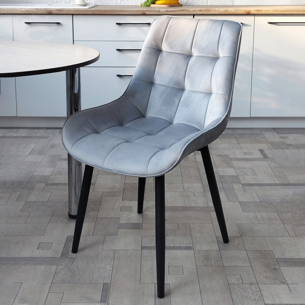 Стул металлический Baizheng 88×40×50 см, текстиль, светло-серый, до 150 кг