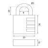 Мини картинка Замок навесной кодовый BC-203 Code d=3  20мм (блистер) 210023