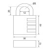 Мини картинка Замок навесной кодовый BC-304 Code d=5  28мм (блистер) 210024