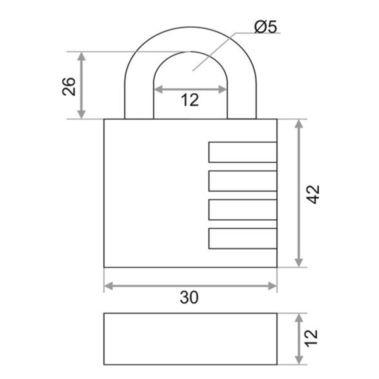 Изображение Замок навесной кодовый BC-304 Code d=5  28мм (блистер) 210024