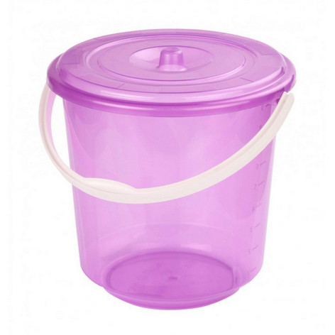 Ведро пластиковое 10 л крышка микс Хозяюшка Альтернатив
