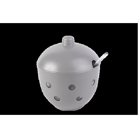 Сахарница пластиковая 11,4*9,7*11,1 см с ложкой дымчато-серый Sens Berossi