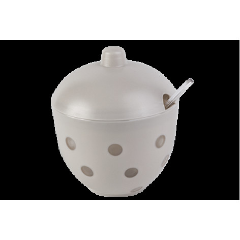 Сахарница пластиковая 11,4*9,7*11,1 см с ложкой платина Sens Berossi