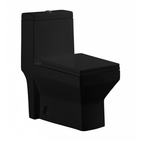 Унитаз моноблок Knois KN618400B черный, гориз. выпуск, душевой тип смыва, микролифт 69,5*38*77 см