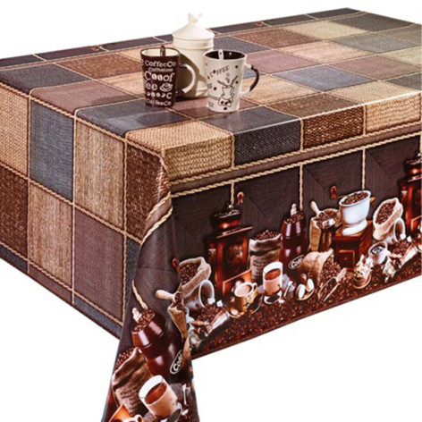 Клеенка ПВХ нетканая основа 1,4*20 м кофе рис 060A Dekorama