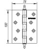 Мини изображение Петля универсальная TRODOS 100х70х2,5мм конус медь