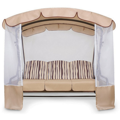 Качели садовые 2120*1300*1950 мм нагрузка 300 кг бежево коричневый Рандеву Премиум Арно-Верк