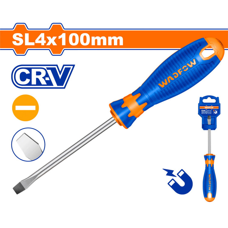 Отвертка SL4*100мм WADFOW WSD1244