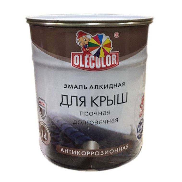 Эмаль алкидная для крыш вишневый  5кг Olecolor