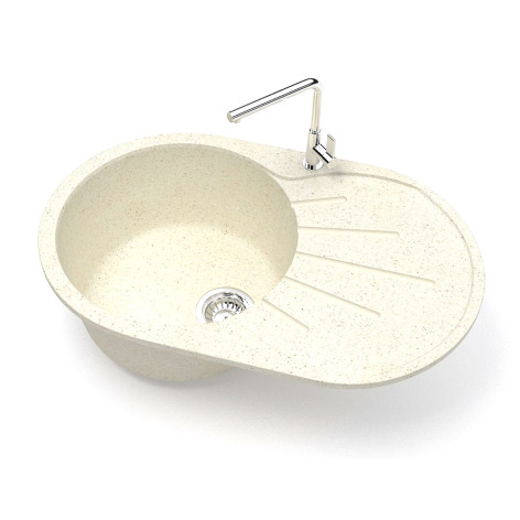 Мойка кухонная гранитная 110 бежевая (овал) 748*455*210мм