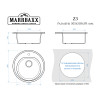 Мини фотография Мойка кухонная гранитная Z003 Черая светл серая (кругл) 513*513*191мм глянец