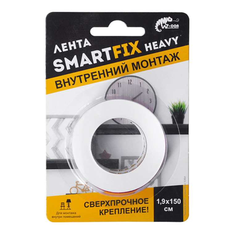 Сверхсильная лента SFV1915T для внутреннего монтажа W-con SmartFix HEAVY, 1,9*150см, прозрачная