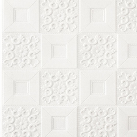 Панель стеновая самоклеящаяся 3D Белый рисунок 0,7х0,7м (толщ. 0,5см)