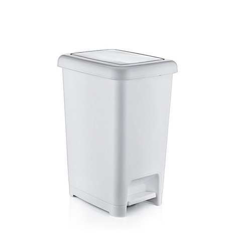 Ведро пластиковое для мусора 25 л 250*350*440 мм с педалью белый Слим Ddstyle