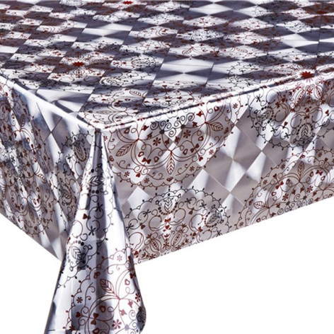 FY-6487B-8091B клеёнка Вальтери двухсторонняя (серебро) 1,37*20м