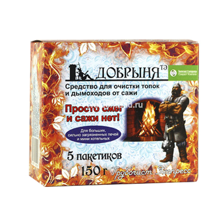 Средство очистки дымоходов Трубочист Экспресс ДОБРЫНЯ 5шт*30гр