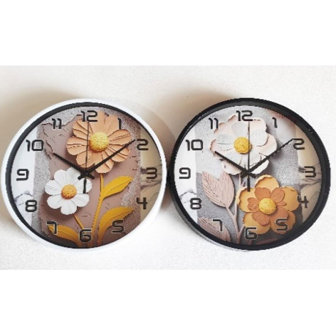 Часы пластиковые настенные 25*25*4 см микс BZ-525-58 Baizheng