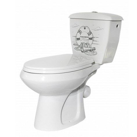 Унитаз-компакт Элисса белый, Декор Стандарт Унитаз-компакт Элисса белый, Декор Стандарт