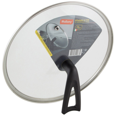 Крышка стеклянная 26 см метал обод бакелитова ручка G-type VETRO-SPECIAL Mallony