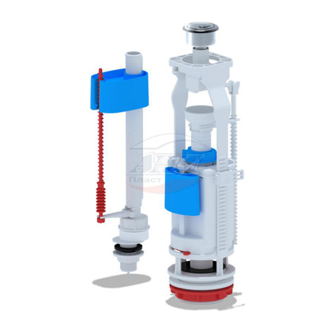 Арматура для унитаза нижняя подв.1/2 пласт. 2-кнопка хром (20) WC3550C